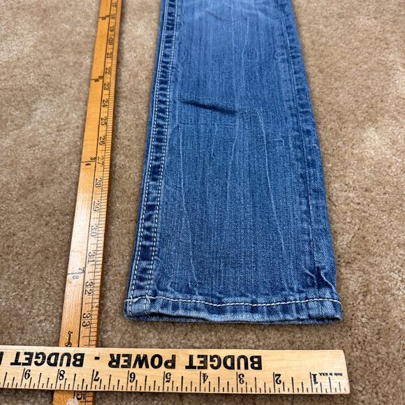 Y2K Miss Me Jeans Womens Blue Rhinestone Cross Signature Straight Jeans Size 26 - Picture 7 of 7